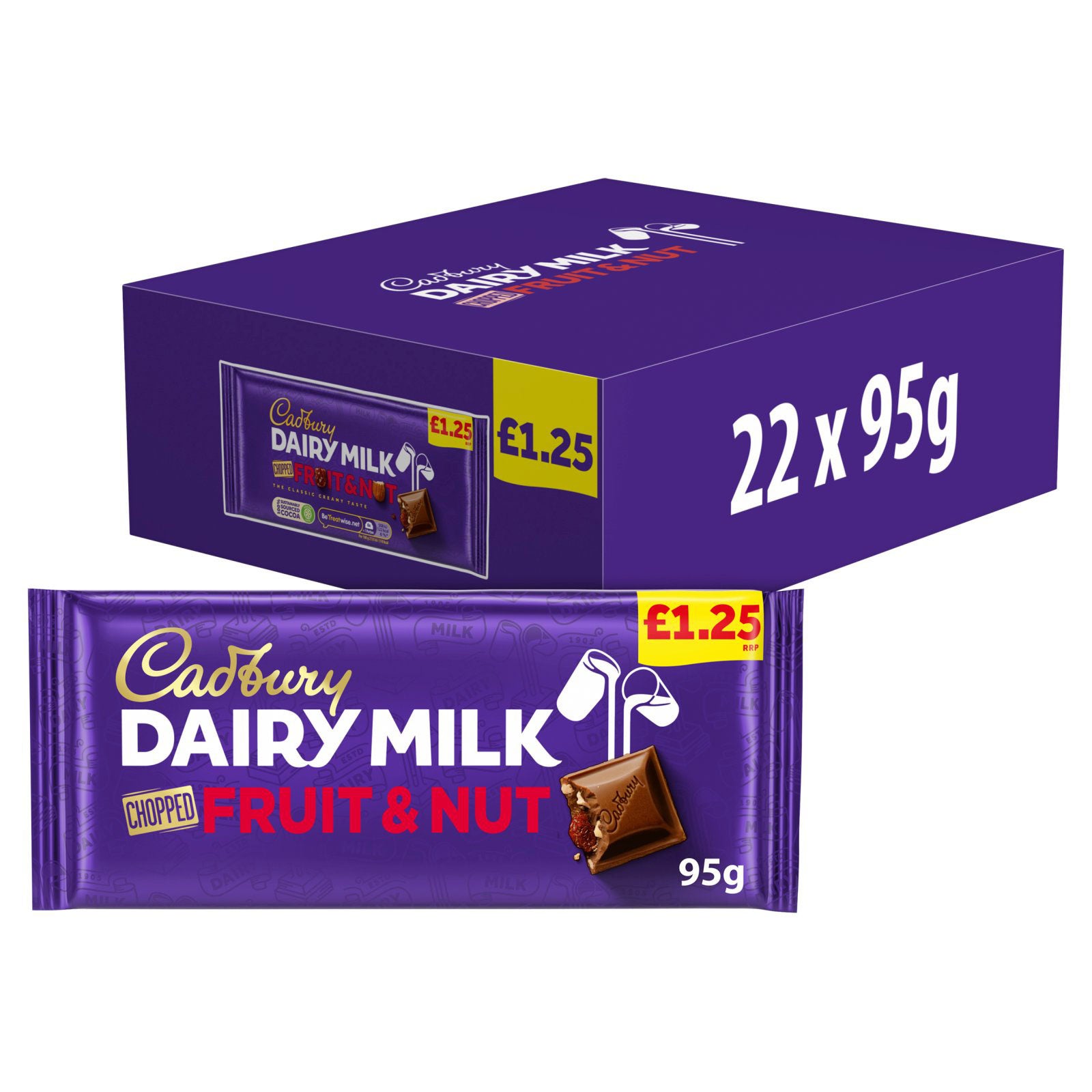 Cadbury Fruit & Nut Block 95g Cadbury Fruit & Nut Block 95g